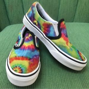 Kids Off The Wall Tie Dye Slip-On Vans Shoes sz 13